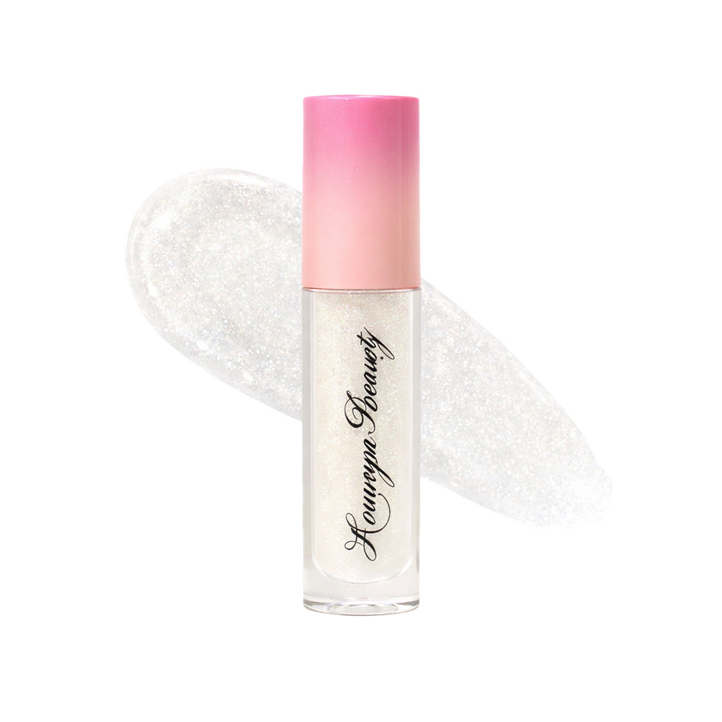 Crystal high-shine lip gloss by Houriya Beauty, smooth and crystal-clear finish