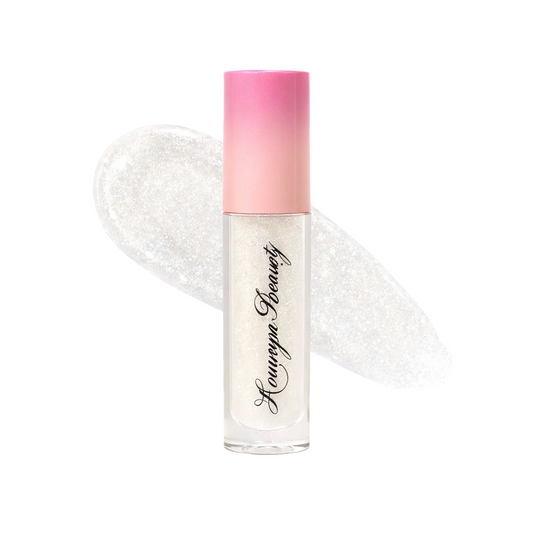 Crystal high-shine lip gloss by Houriya Beauty, smooth and crystal-clear finish