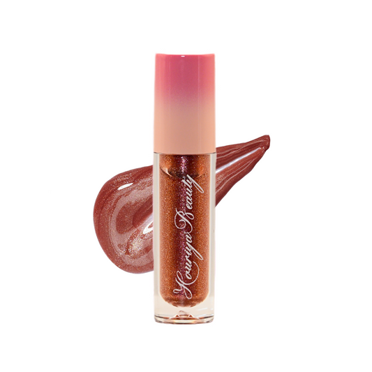 On Fire high-shine lip gloss by Houriya Beauty, bold and smooth effortless shine