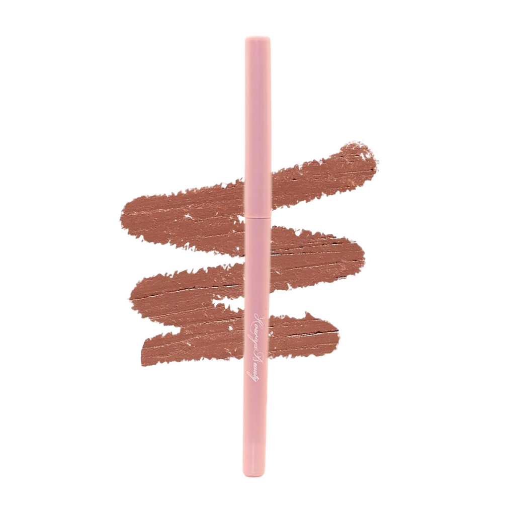 Ice Latte creamy lip liner swatch by Houriya Beauty, smooth and precise definition